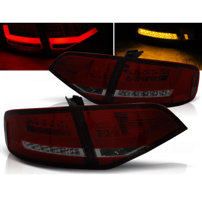 Pilotos Traseros Led Audi A4 B8 08-11 Sedan Rojo Ahumado Led