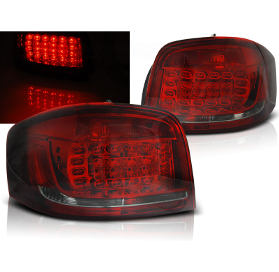 Pilotos Traseros Led Audi A3 08-12 Rojo Ahumado Led