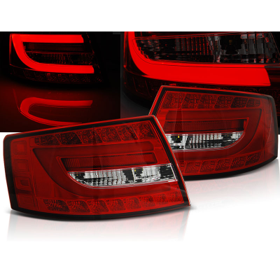 Pilotos Traseros Led Audi A6 C6 Sedan 04.04-08 Rojo/Blanco Led 6pin
