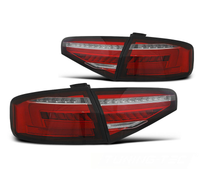 Pilotos Traseros Led Bar Rojo Whie Intermitente Dinamico Para Audi A4 B8 12-15 Sedan Con Halogena Serie