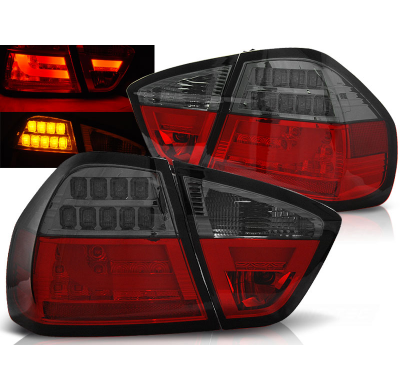 Pilotos Traseros Led Bmw E90 03.05-08.08 Rojo Ahumado Led Bar