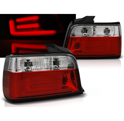 Pilotos Traseros Led Bmw E36 12.90-08.99 Sedan Rojo/Blanco Bar Led