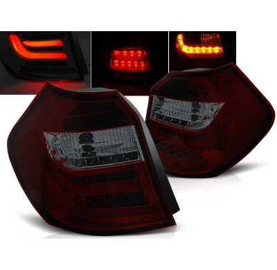 Pilotos Traseros Led Bmw E87/E81 04-08.07 Rojo Ahumado Led Bar