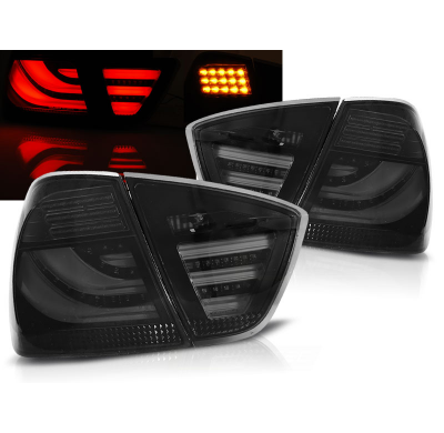 Pilotos Traseros Led Bmw E90 03.05-08.08 Ahumado Negro Led Bar