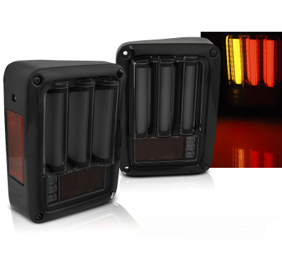Pilotos Traseros Chrysler Jeep Wrangler Jk 07-18 Led Bar Smoke Black