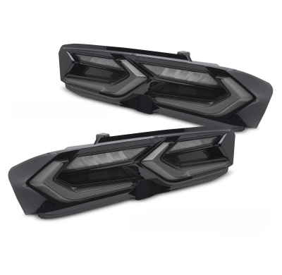 PILOTOS TRASEROS LED NEGRAS AHUMADAS PARA CHEVROLET CAMARO 19-23