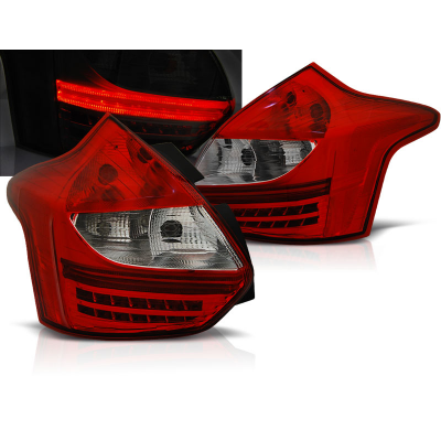 Pilotos Traseros Led Ford Focus 3 11-10.14 Hatchback Rojo/Blanco Led