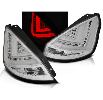 Pilotos Traseros Led Ford Fiesta Mk7 12-15 Hb Cromado Led Bar