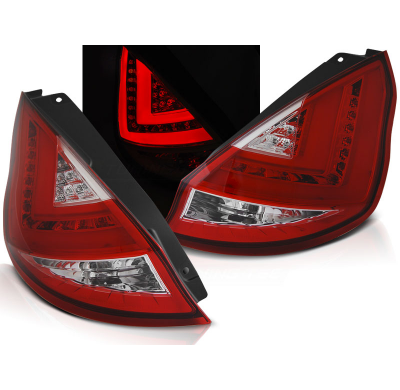 Pilotos Traseros Led Ford Fiesta Mk7 12-15 Hb Rojo/Blanco Led Bar