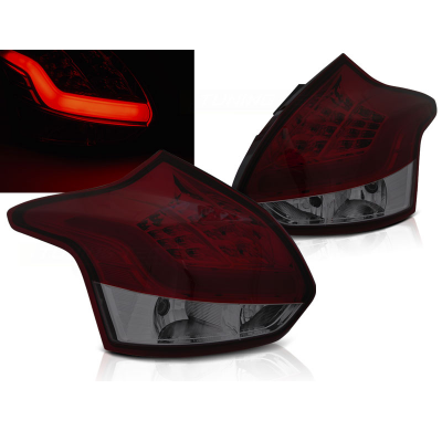 Pilotos Traseros Led Ford Focus 3 11-10.14 Hatchback Rojo Ahumado Led Bar