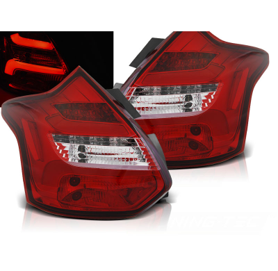 Pilotos Traseros Led Ford Focus 3 11-10.14 Hatchback Rojo Blanco  Led Bar Intermitentes Dinamicos