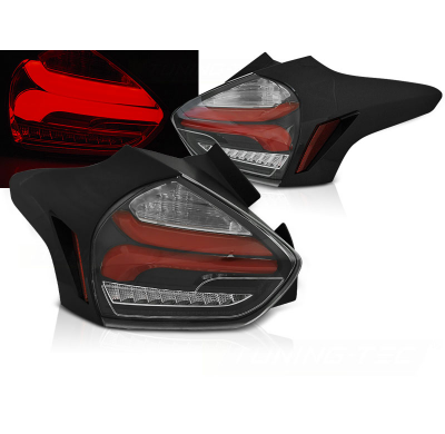 Pilotos Traseros Led Ford Focus 3 15-18 Hatchback Negro Rojo Intermitente Dinamico Led