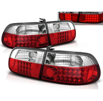 Pilotos Traseros Led Honda Civic 09.91-08.95 3d Rojo/Blanco Led