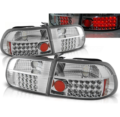Pilotos Traseros Led Honda Civic 09.91-08.95 3d Cromado Led