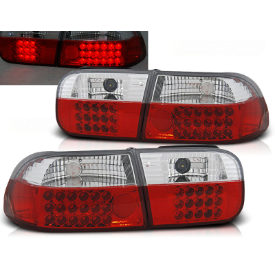 Pilotos Traseros Led Honda Civic 09.91-08.95 2d/4d Rojo/Blanco Led