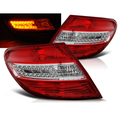 Pilotos Traseros Led Mercedes C-Klasa W204 Sedan 07-10 Rojo/Blanco Led