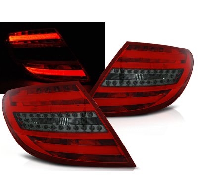 Pilotos Traseros Led Mercedes C-Klasa W204 Sedan 07-10 Rojo Ahumado Led Bar
