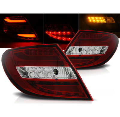 Pilotos Traseros Led Mercedes C-Klasa W204 Sedan 07-10 Rojo/Blanco Led Bar