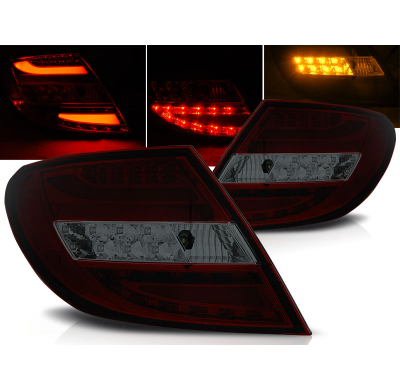 Pilotos Traseros Led Mercedes C-Klasa W204 Sedan 07-10 Rojo Ahumado Led Bar