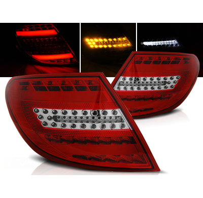 Pilotos Traseros Led Mercedes C-Klasa W204 Sedan 07-10 Rojo/Blanco Led Bar