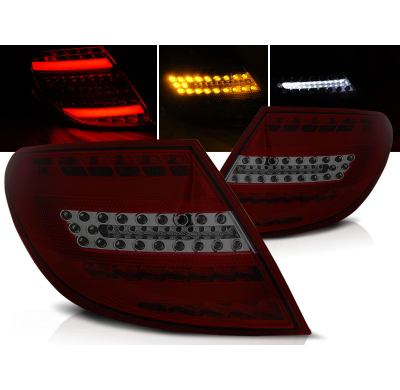 Pilotos Traseros Led Mercedes C-Klasa W204 Sedan 07-10 Rojo Ahumado Led Bar