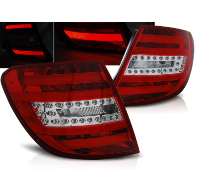 Pilotos Traseros Led Mercedes C-Klasa W204 Kombi 07-10 Rojo/Blanco Led Bar