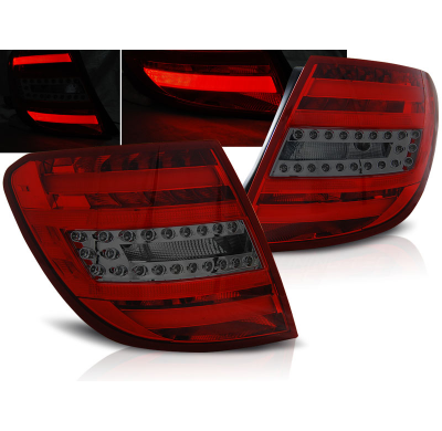 Pilotos Traseros Led Mercedes C-Klasa W204 Kombi 07-10 Rojo Ahumado Led Bar