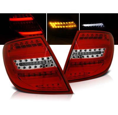 Pilotos Traseros Led Mercedes C-Klasa W204 Kombi 07-10 Rojo/Blanco Led Bar