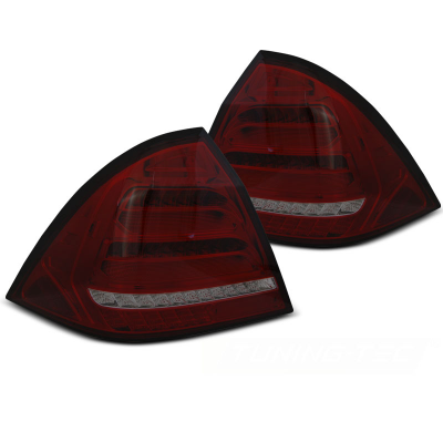 Pilotos Traseros Led Bar Rojo Ahumado Intermitente Dinamico Para Mercedes W203 Sedan 00-04