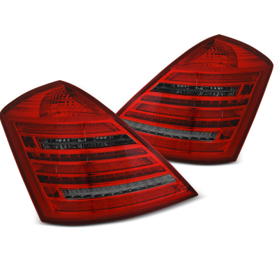 PILOTOS TRASEROS LED ROJO AHUMADO INTERMITENTE DINAMICO W222 LOOK PARA MERCEDES W221 S-KLASA 05-09