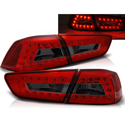 Pilotos Traseros Led Mitsubishi Lancer 8 Sedan 08-11 Rojo Ahumado Led
