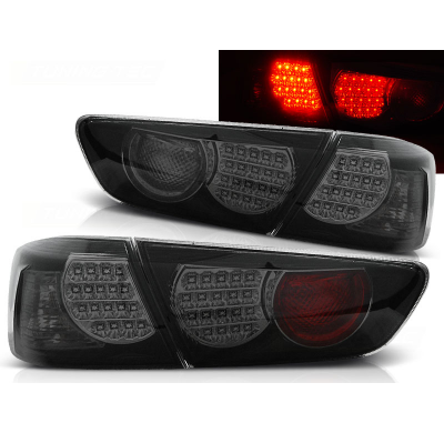 Pilotos Traseros Led Mitsubishi Lancer 8 Sedan 08-11 Negro Ahumado Led