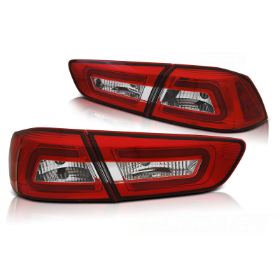 Pilotos Traseros Led Mitsubishi Lancer 8 Sedan 08-11 Red White Led Bar