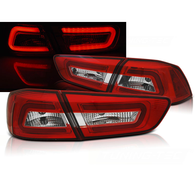 Pilotos Traseros Led Mitsubishi Lancer 8 Sedan 08-11 Red White Led Bar