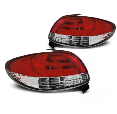 Pilotos Led Peugeot 206 10.98- Rojo Blanco Led Bar