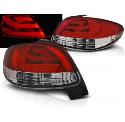 Pilotos Led Peugeot 206 10.98- Rojo Blanco Led Bar
