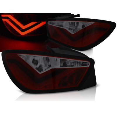 Pilotos Traseros Led Seat Ibiza 6j 3d 06.08-12 Rojo Ahumado Led Bar