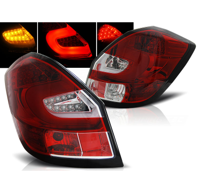 Pilotos Traseros Led Skoda Fabia Ii 07-06.14  Rojo/Blanco Led Bar