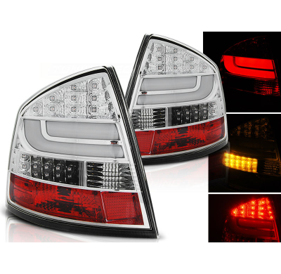 Pilotos Traseros Led Skoda Octavia Ii Sedan 03.04- Cromado Led Bar