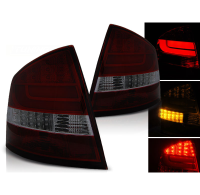Pilotos Traseros Led Skoda Octavia Ii Sedan 03.04- Rojo Ahumado Led Bar