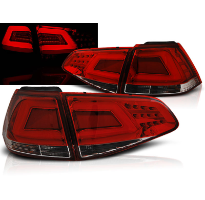 Pilotos Traseros Led Vw Golf 7 13- Rojo/Blanco Led Bar