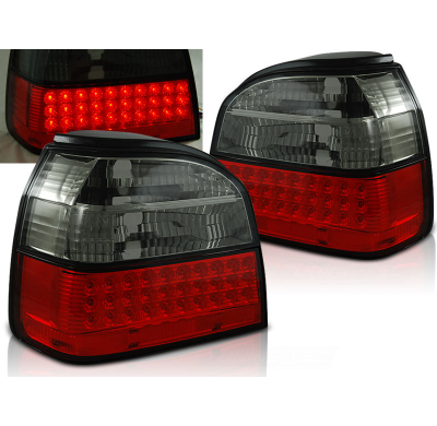 Pilotos Traseros Led Vw Golf 3 09.91-08.97 Rojo Ahumado Led