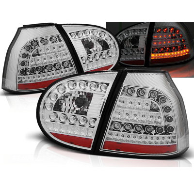 Pilotos Traseros Led Vw Golf 5 10.03-09 Cromado Led