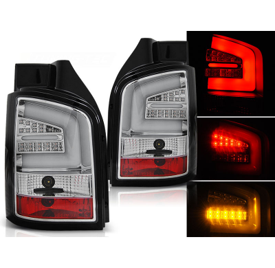 Pilotos Traseros Led Vw T5 04.03-09 Cromado Led Bar