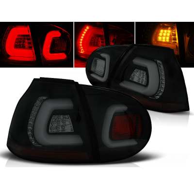 Pilotos Traseros Led Vw Golf 5 10.03-09 Negro Ahumado Led Bar