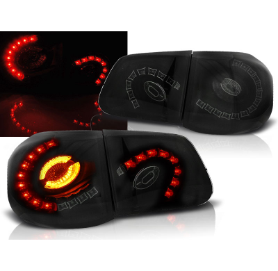 Pilotos Traseros Led Vw Tiguan 10.07-11 Ahumado Negro Led Bar