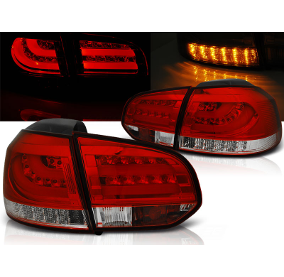 Pilotos Traseros Led Vw Golf 6 10.08-12  Rojo/Blanco Led Bar