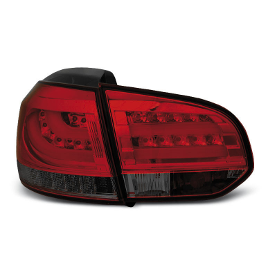Pilotos Traseros Led Vw Golf 6 10.08-12  Rojo Ahumado Led Bar