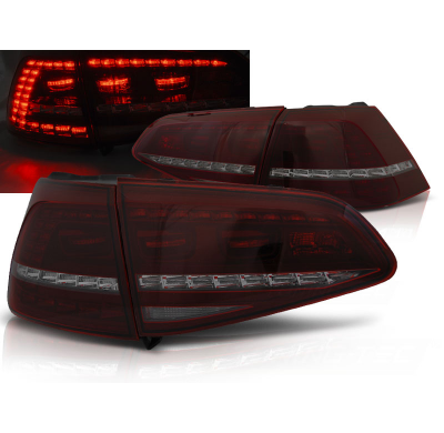 Pilotos Traseros Led Vw Golf 7 13- Rojo Ahumado Intermitentes Dinamicos R Look