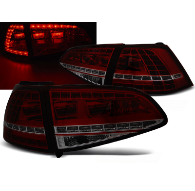 Pilotos Traseros Led Vw Golf 7 13- Rojo Ahumado Led Gti Look